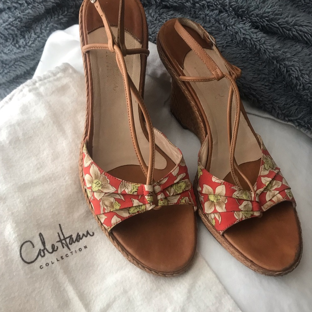 Gorgeous Cole Haan Collection Floral Braided Wedge